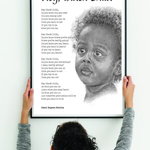HEY BLACK CHILD, Black African-american Inspirational Poem for Child ...
