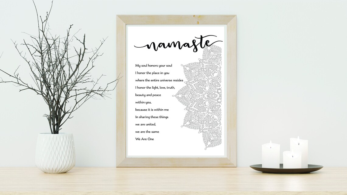 Namaste Printable Namaste Sign Printable Yoga Poster - Etsy