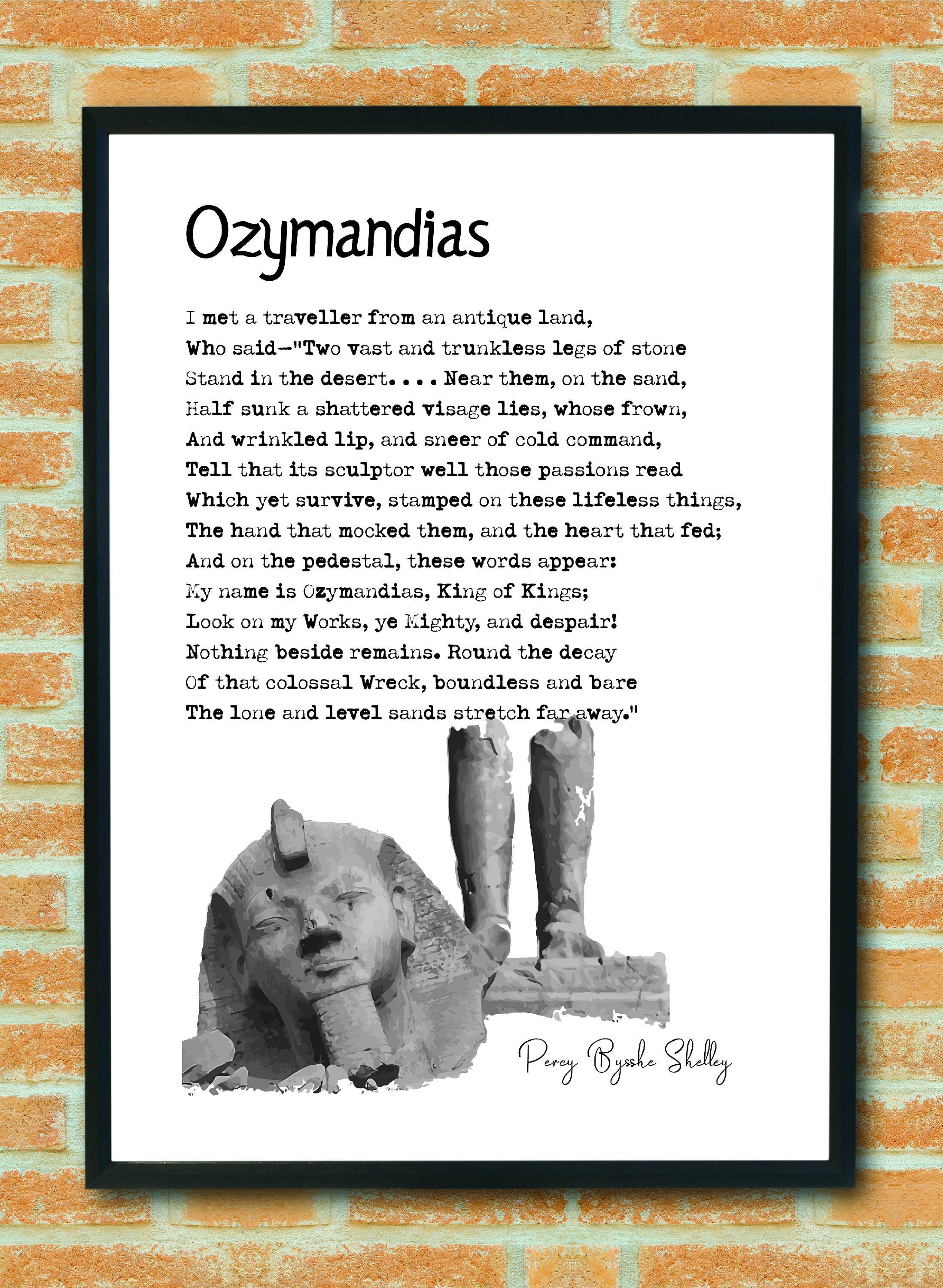 Ozymandias Percy Bysshe Shelley Poem Power Transience pic