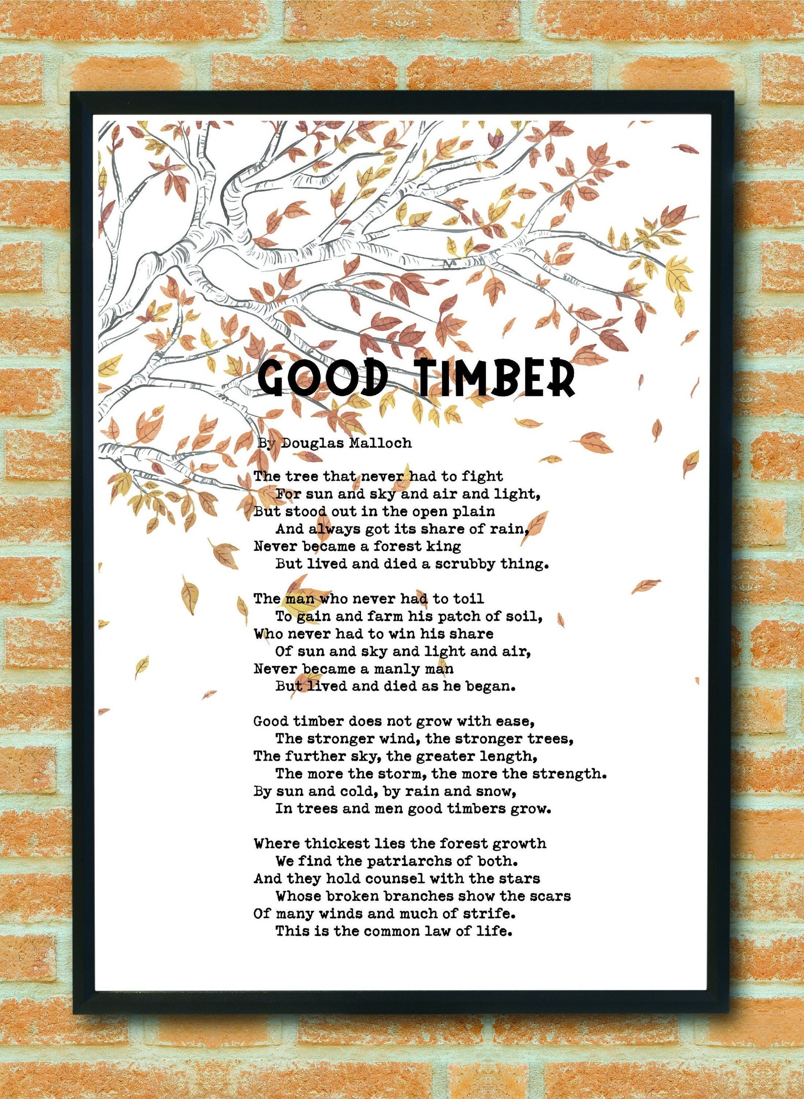 Good Timber Poem Douglas Malloch Mormon Motivation - Etsy