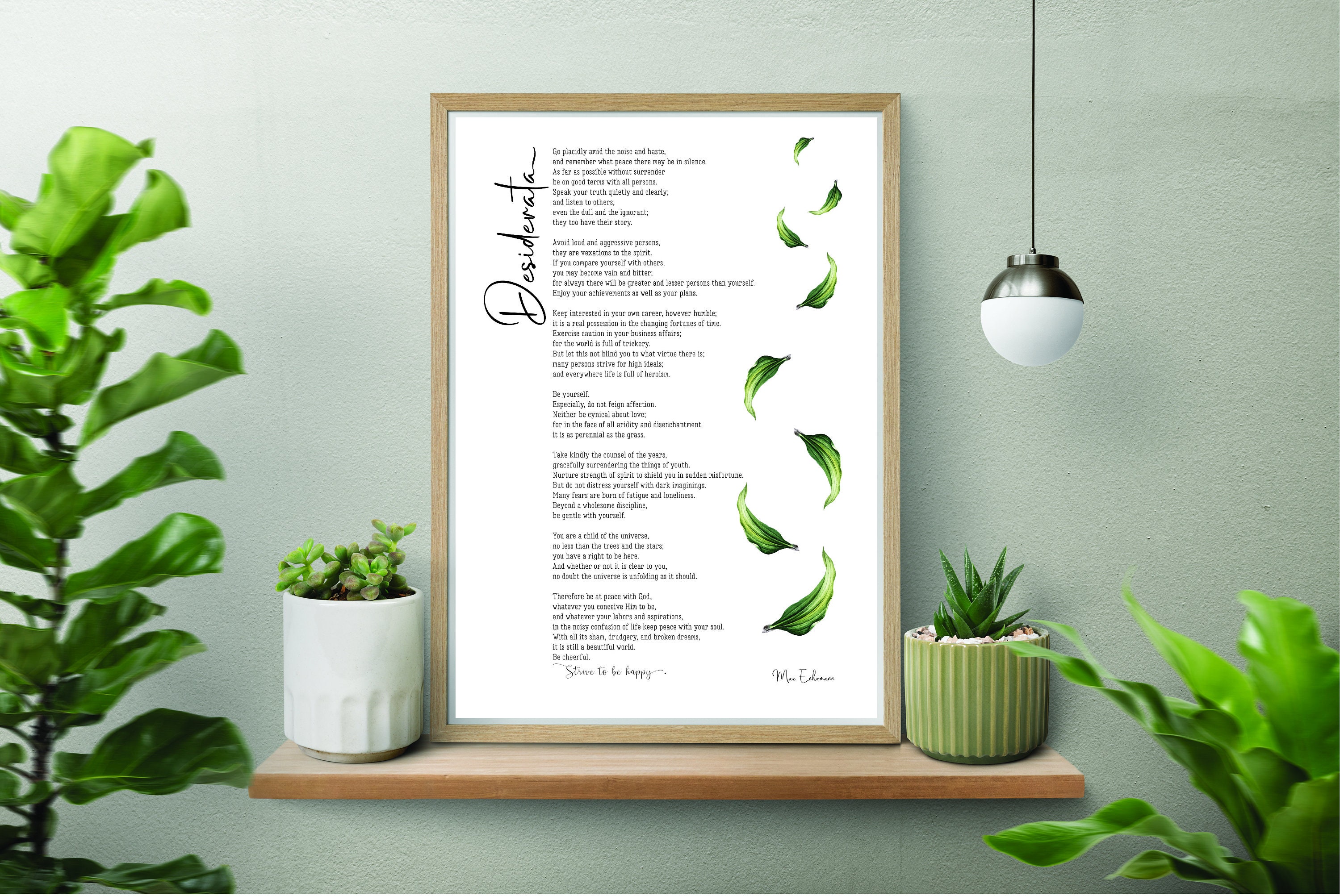 Desiderata Poem Art Print Minimalist Wall Art Home Decor Etsy Canada