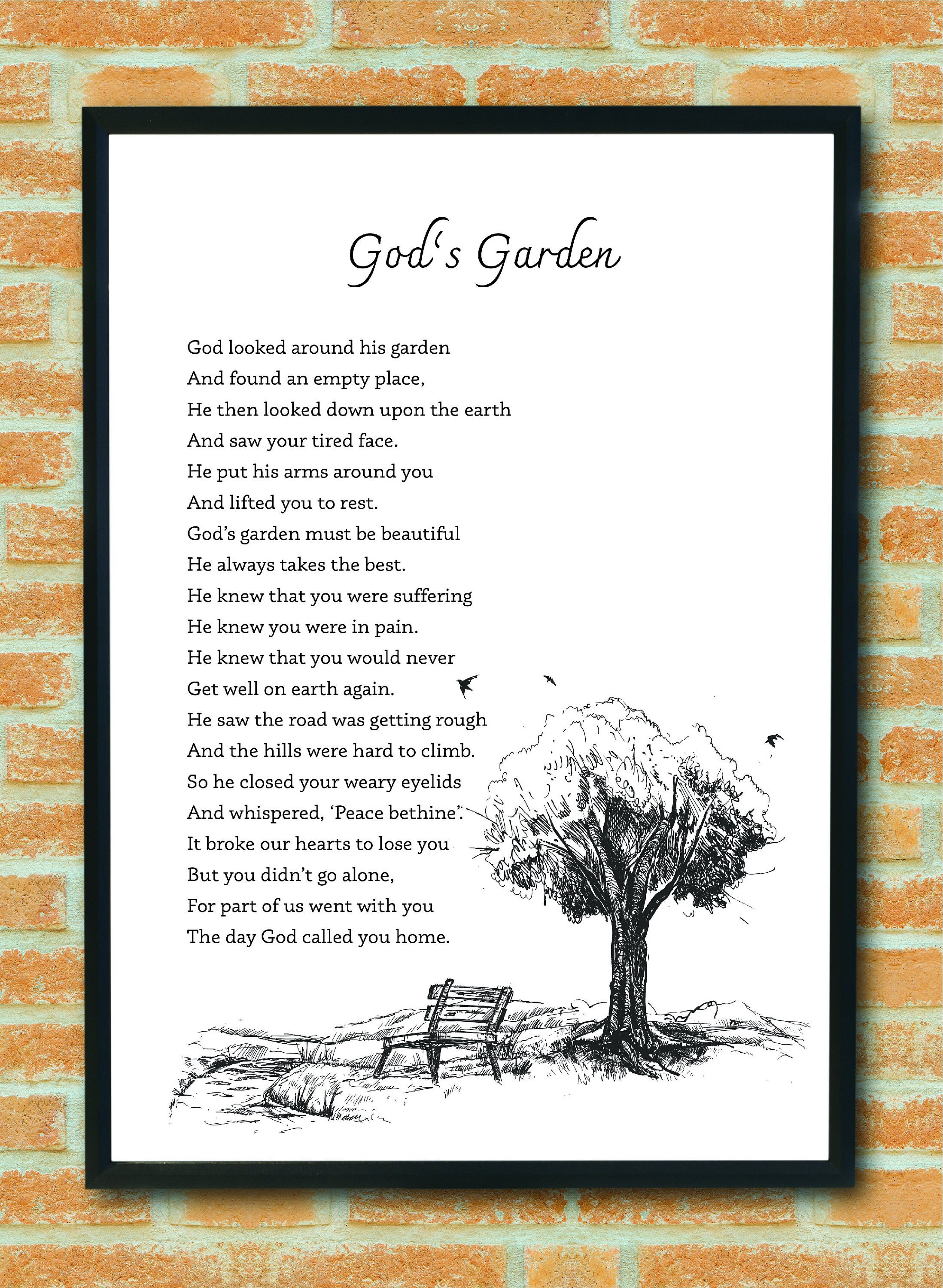 God's Garden Suffering Pain Funeral Poem Sympathy - Etsy