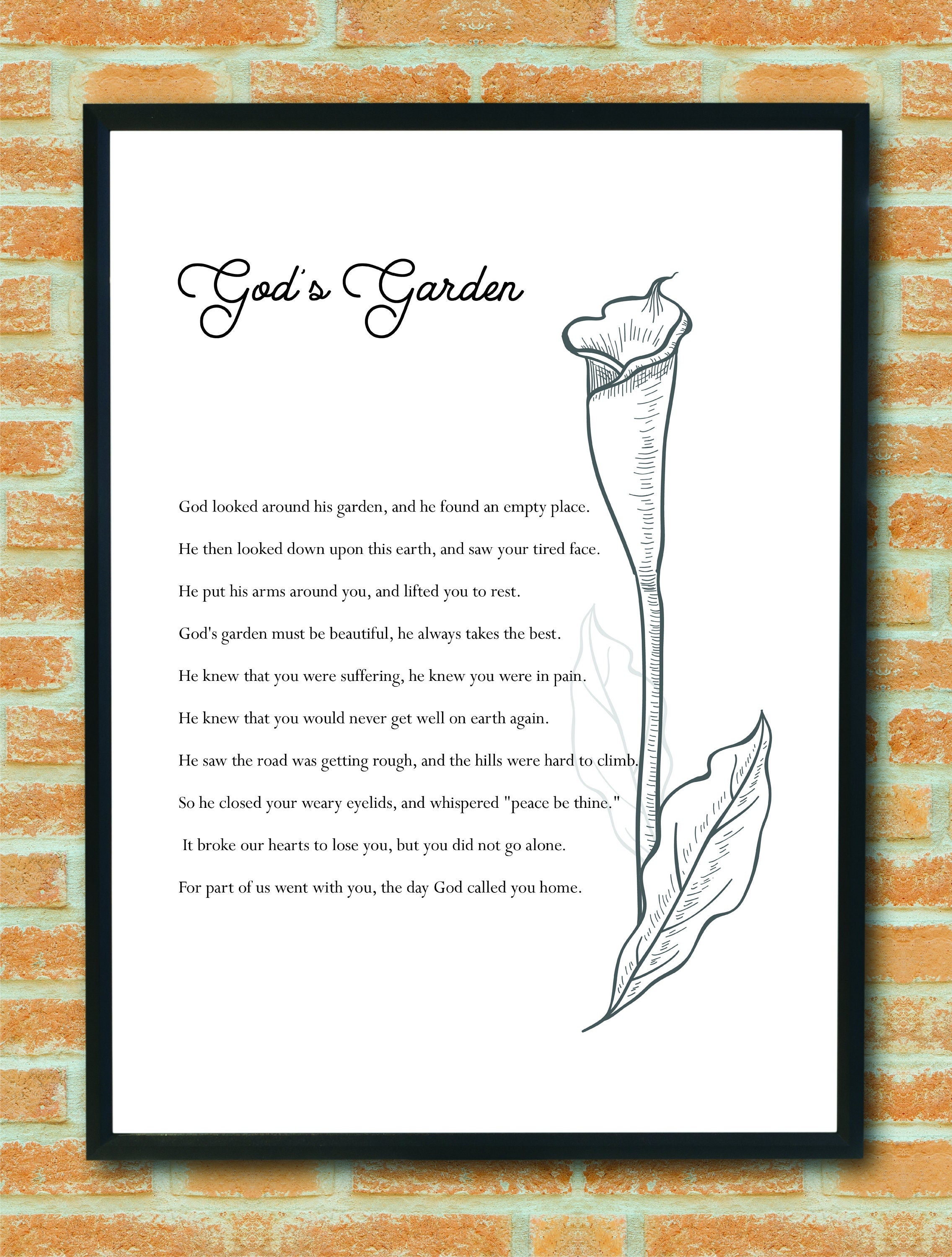 God's Garden Poem Sympathy Gift Funeral Memorial - Etsy Australia