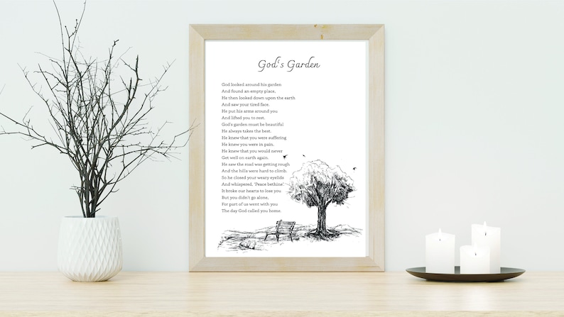 God's Garden Suffering Pain Funeral Poem Sympathy - Etsy UK