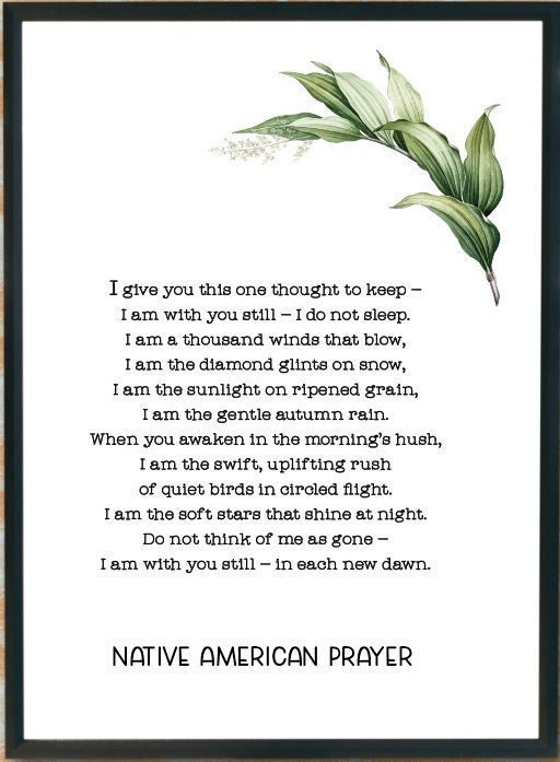 I Give You This One Thought to Keep Native American Prayer Etsy