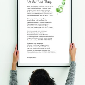 Do the Next Thing by Elisabeth Elliot Quote, DIGITAL Poem, Printable ...