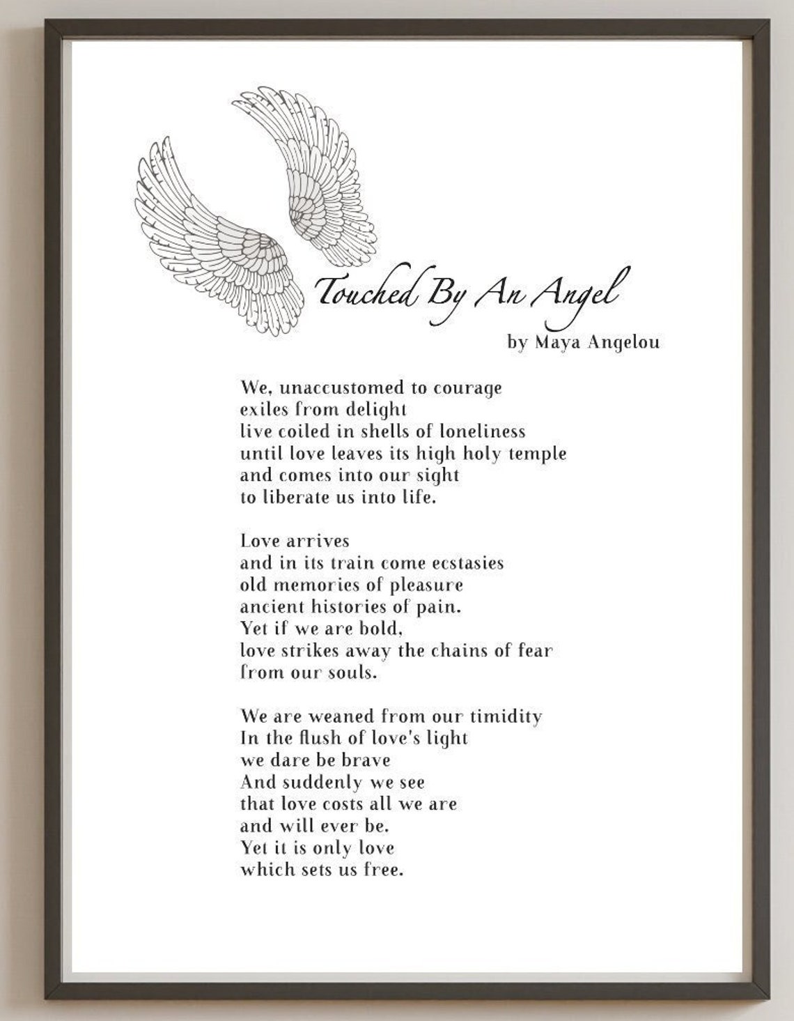 Maya Angelou Poem Touched by an Angel Love Romance Etsy