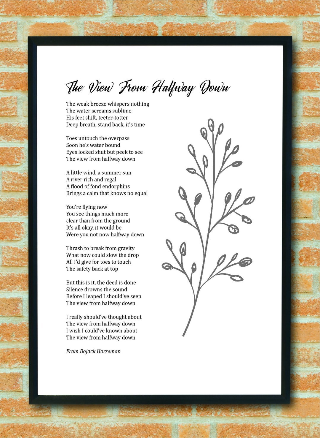 The View From Halfway Down Printable Poem Digital Download Etsy