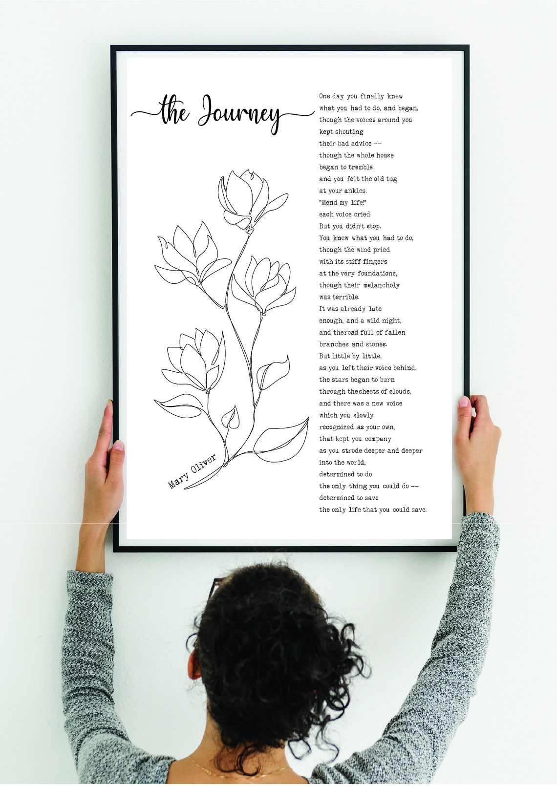 The Journey Mary Oliver Poem Strength Motivation - Etsy
