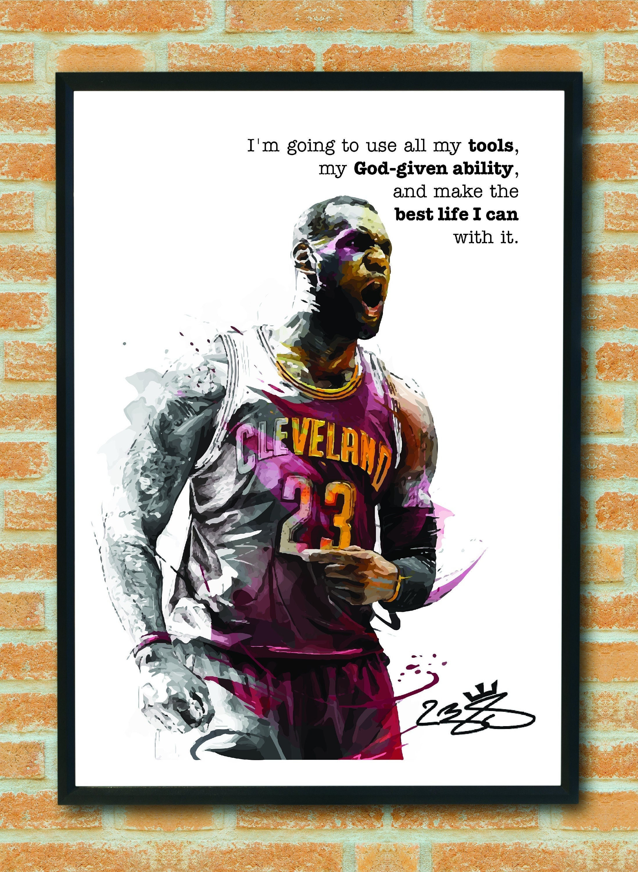 LeBron James Signed 36x44 Custom Framed Jersey Display (JSA & Palm
