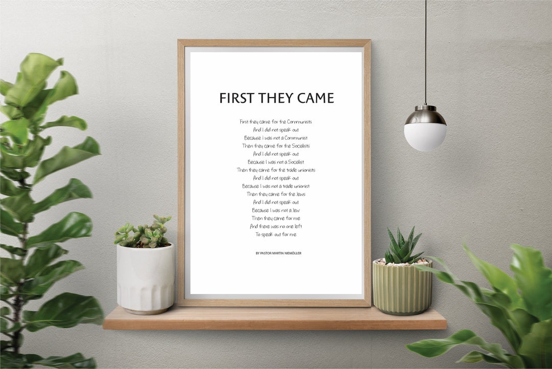 First They Came Then They Came for Me, Martin Niemöller, Holocaust Poem ...