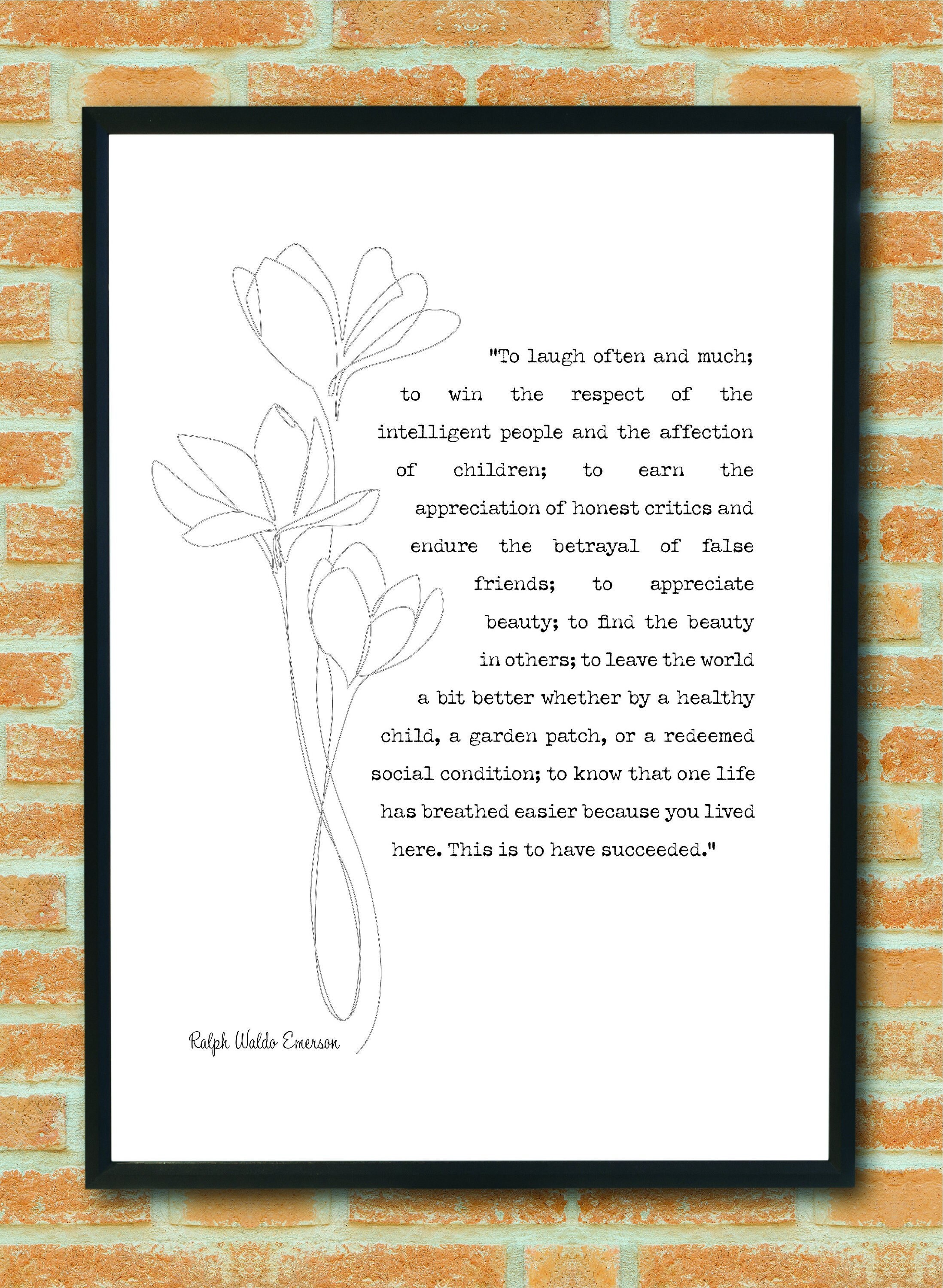 To Laugh Often and Much Ralph Waldo Emerson Poem Comfort - Etsy