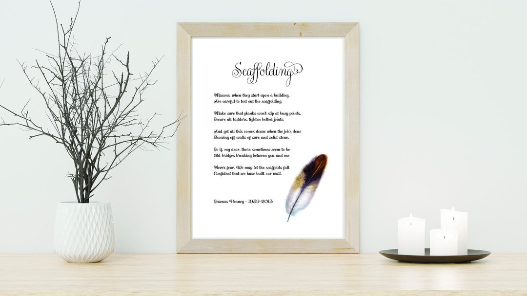 SCAFFOLDING Poem Seamus Heaney Poetry Irish Poetry Love Poetry Digital ...
