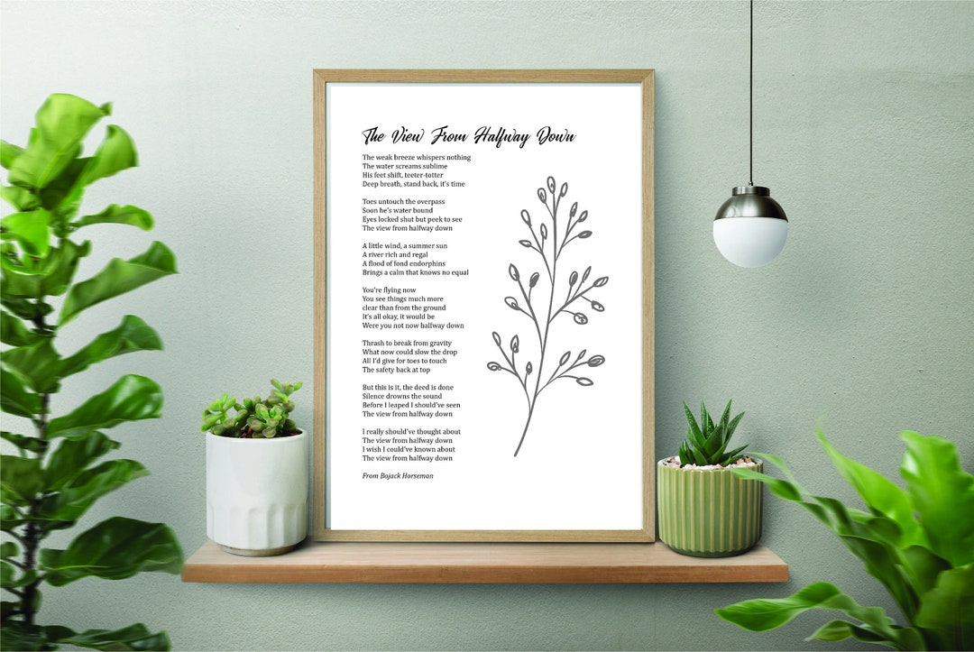 The View From Halfway Down, Printable Poem, Digital Download, Grief