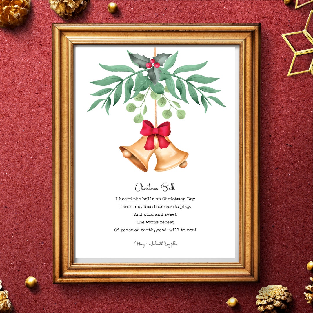 Christmas Bells Poem Henry Wadsworth Longfellow Christmas Decor Christmas Bells Poem Henry Wadsworth Longfellow Christmas Decor
