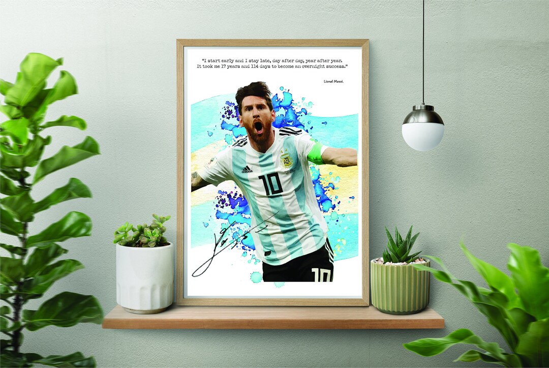 Lionel Messi Soccer Printable Poster Motivational Quote Fathers Day ...