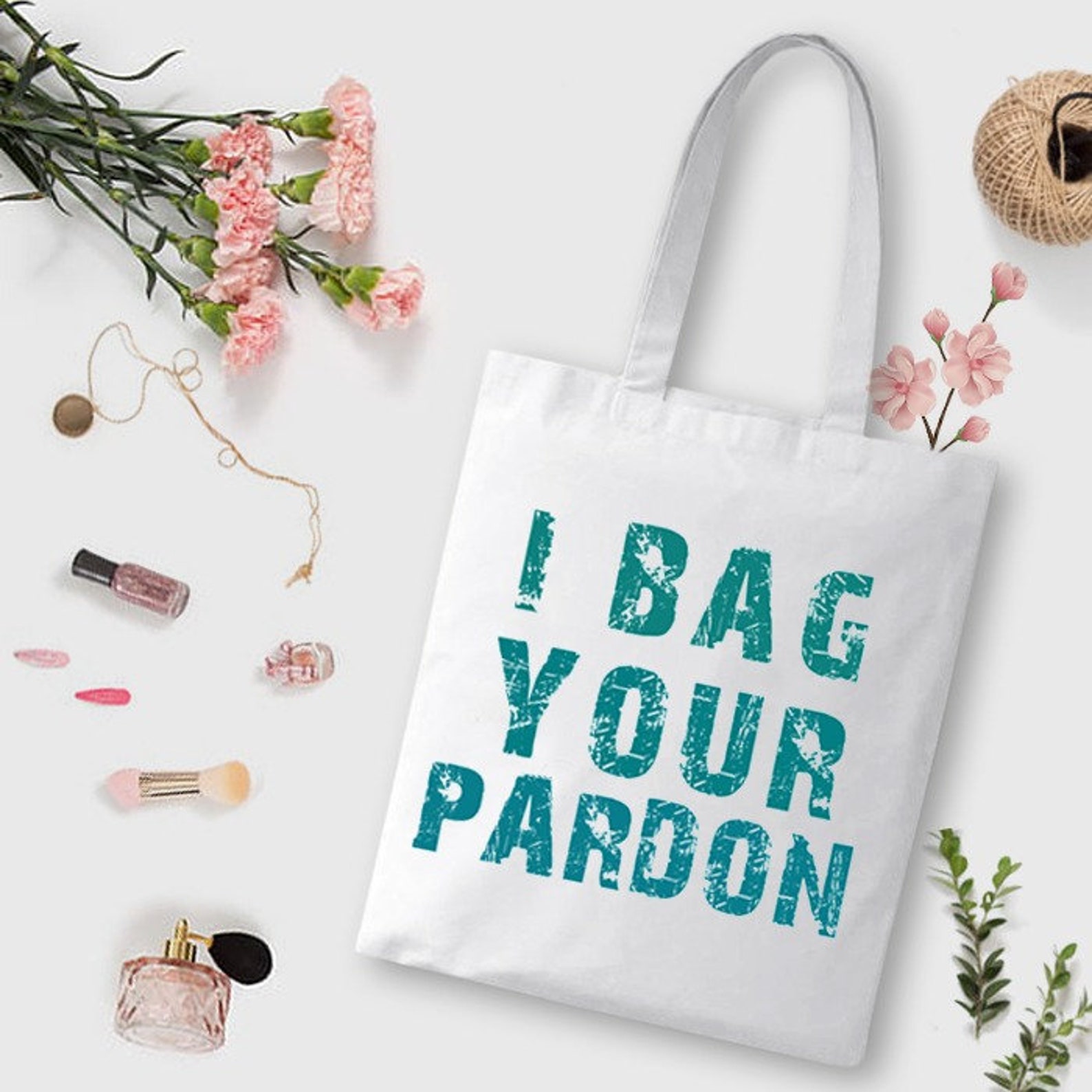 I bag your pardon Tote Bag.Custom Tote Bag. Cotton Tote Bag. Etsy