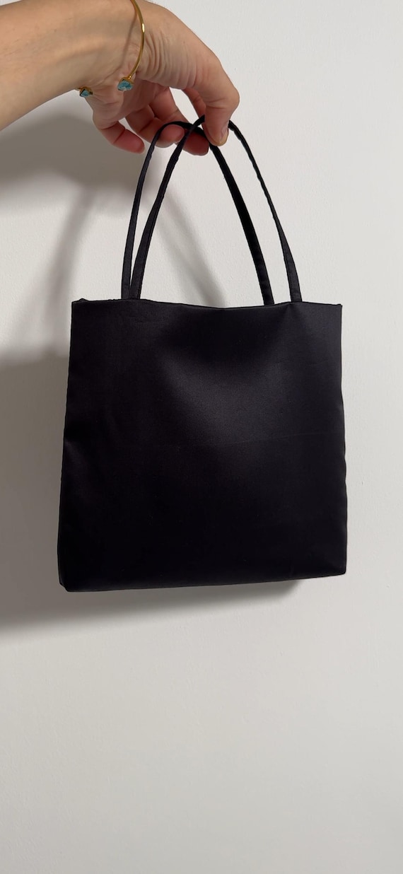 Retro Mini silk bag black Vintage handbag