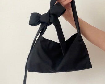 Black Bow Bag Vintage Style Mini Handbag