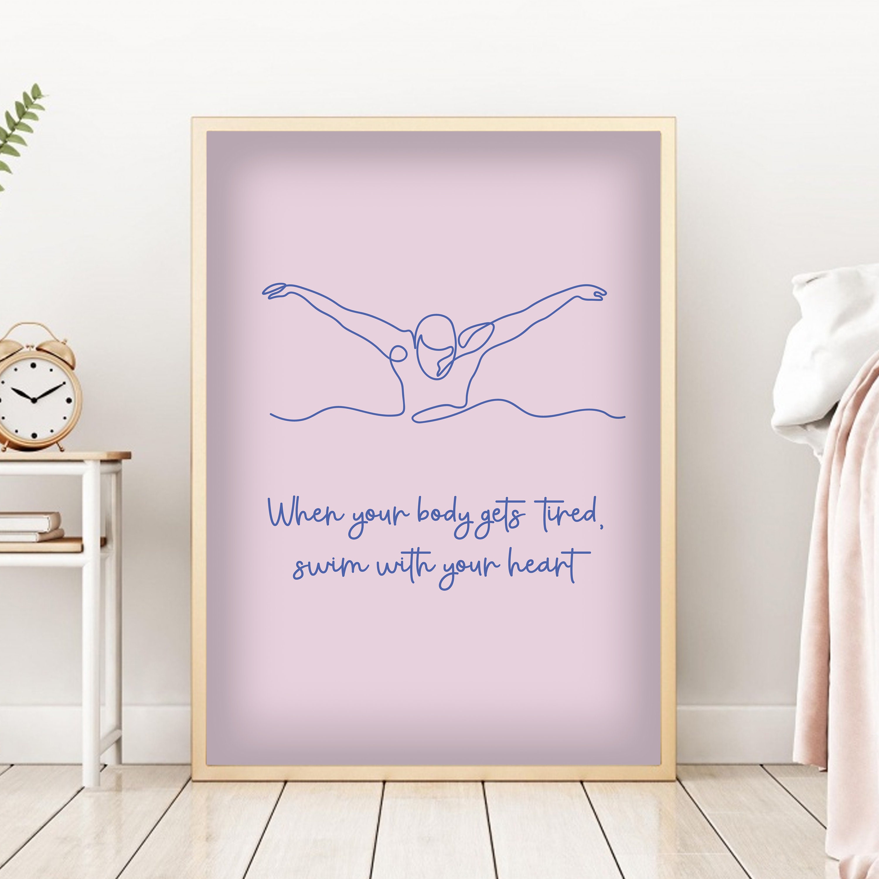 Swimming Wall Art Print Poster Swim a3/a4/a5when Your Body Etsy UK