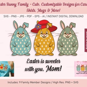 Niedliche Osterhasen Karte & Geschenkanhänger Set – Druckbare Download – Für Mama, Papa, Kinder, Bestie – lustige Frühling Tags – Sofortige digitale Datei