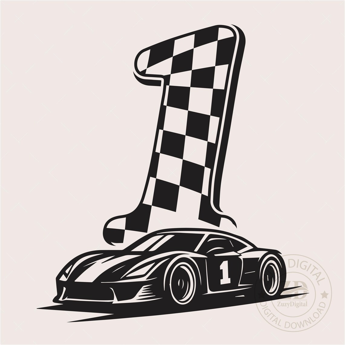 Number One Racing Print Race Car First Birthday Clipart: Number 1 Design (PNG SVG PDF) - Etsy