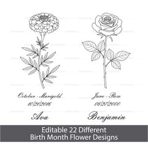 Personalized Family Birth Flower Print: Custom Wall Art (Digital Download)
