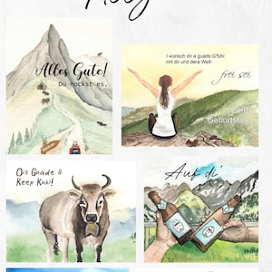Set di carte pieghevoli Allgäu (6 carte)