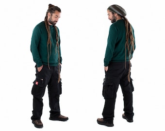 Black Cargo Combat Trousers