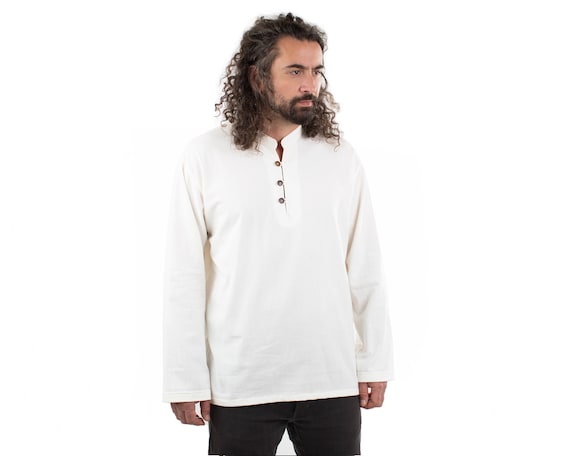 Mens white deals hippie shirt