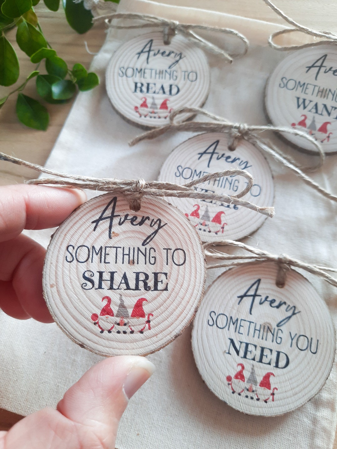 Personalized Gift Tags Christmas Gift Tags Tree Slice Etsy