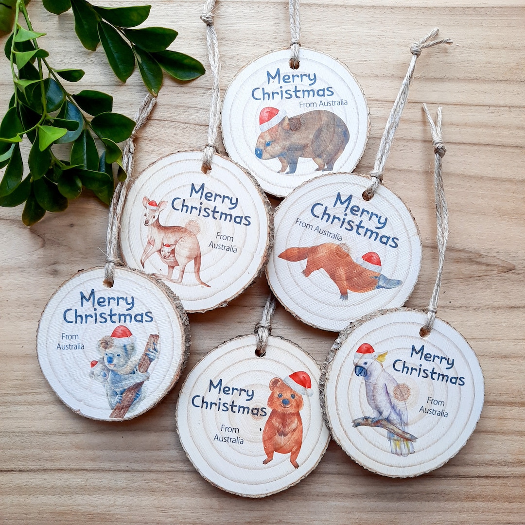 Christmas Decoration, Australian Ornaments, Tree Slice Ornament — free download
