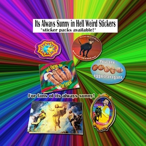 It's Always Sunny Stickers: Danny Devito, Charlie Day Kitten Mittens, Funny Holographic Vinyl
