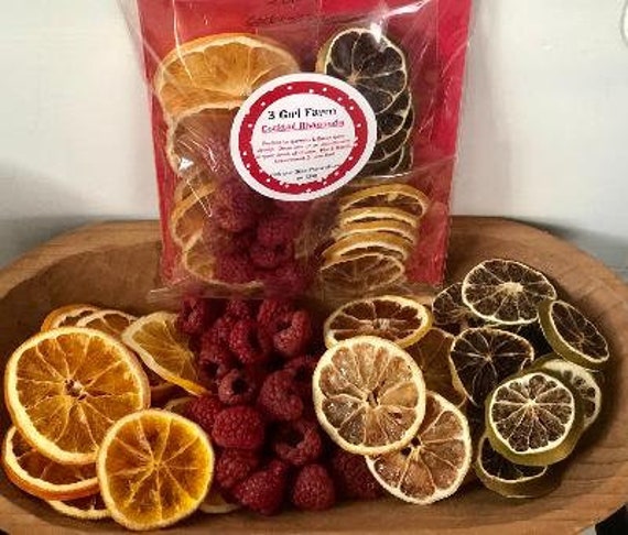 25 Piece Dehydrated Fruit Cocktail Garnish Organic Oranges, Lemons, Limes &  Raspberries Holiday Gifts Fun for Friends infusion Aromatic 