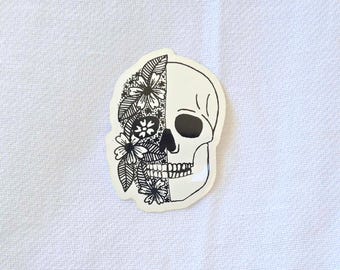 Floral Skull Sticker