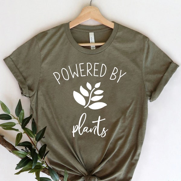 Vegan Shirt, Powered By Plants Shirt, Run on Veggies Shirt, Plant Based, Vegetarian Shirt, Herbivore Shirt, Vegan, Nature Lover Gift