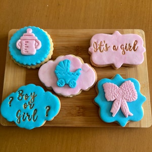 Baby shower cookies - decorations for biscuits and cupcakes, birth or maternity party
