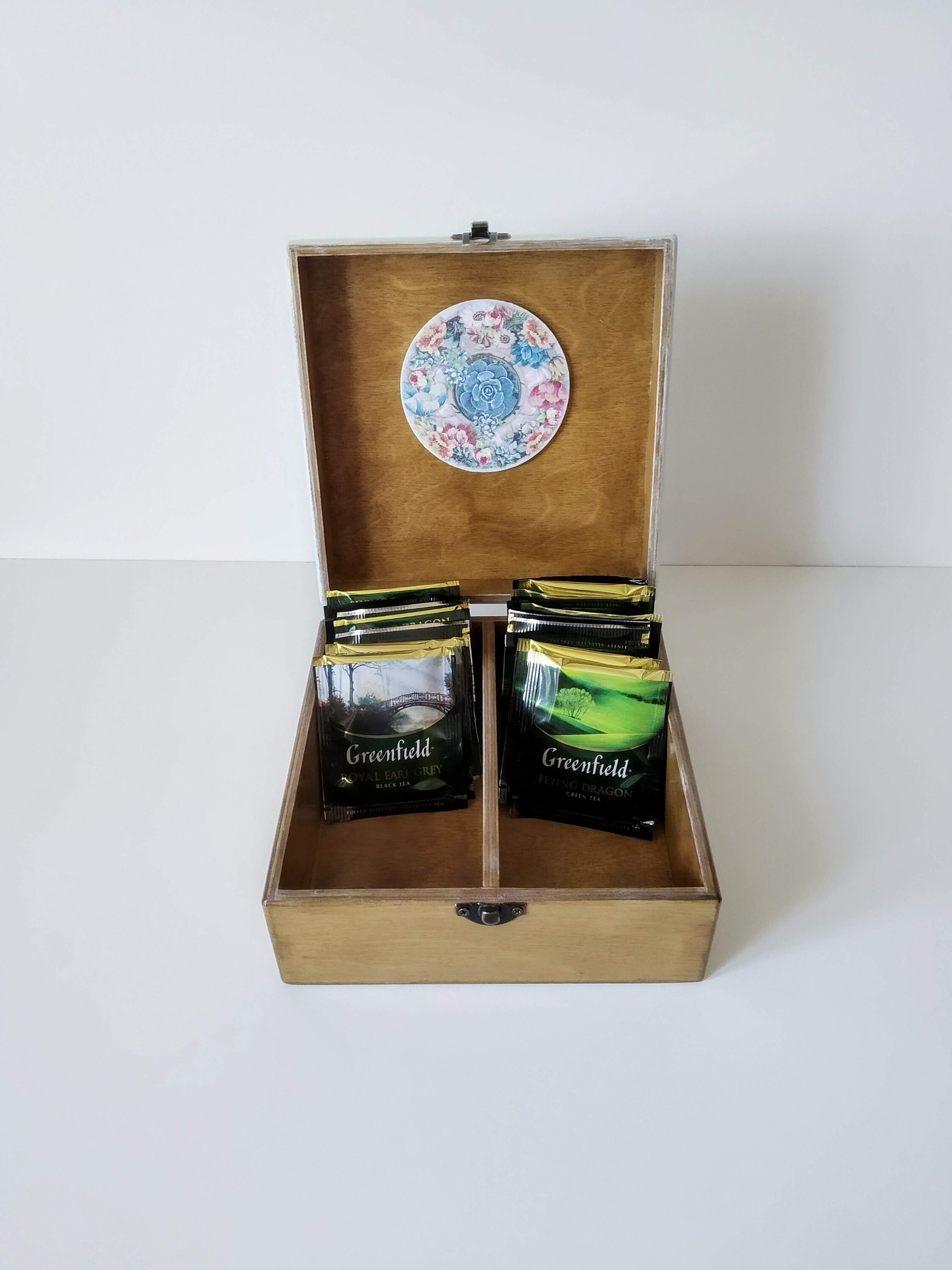 Wooden Tea Boxbox Holder for Teatea Bag Storage Boxtea Bag Etsy