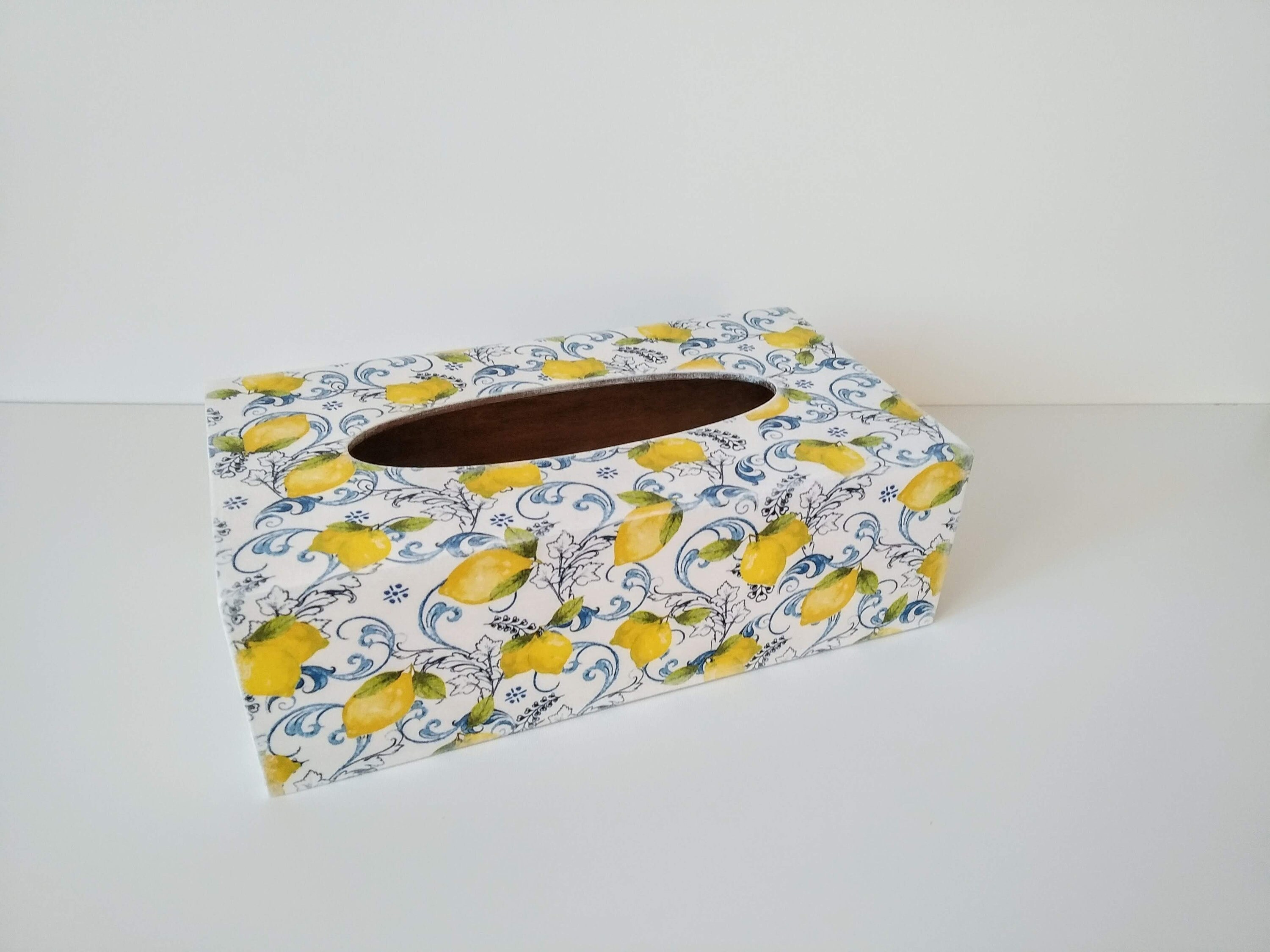 White tissue box holder rectangular for kitchenwooden tissue Etsy