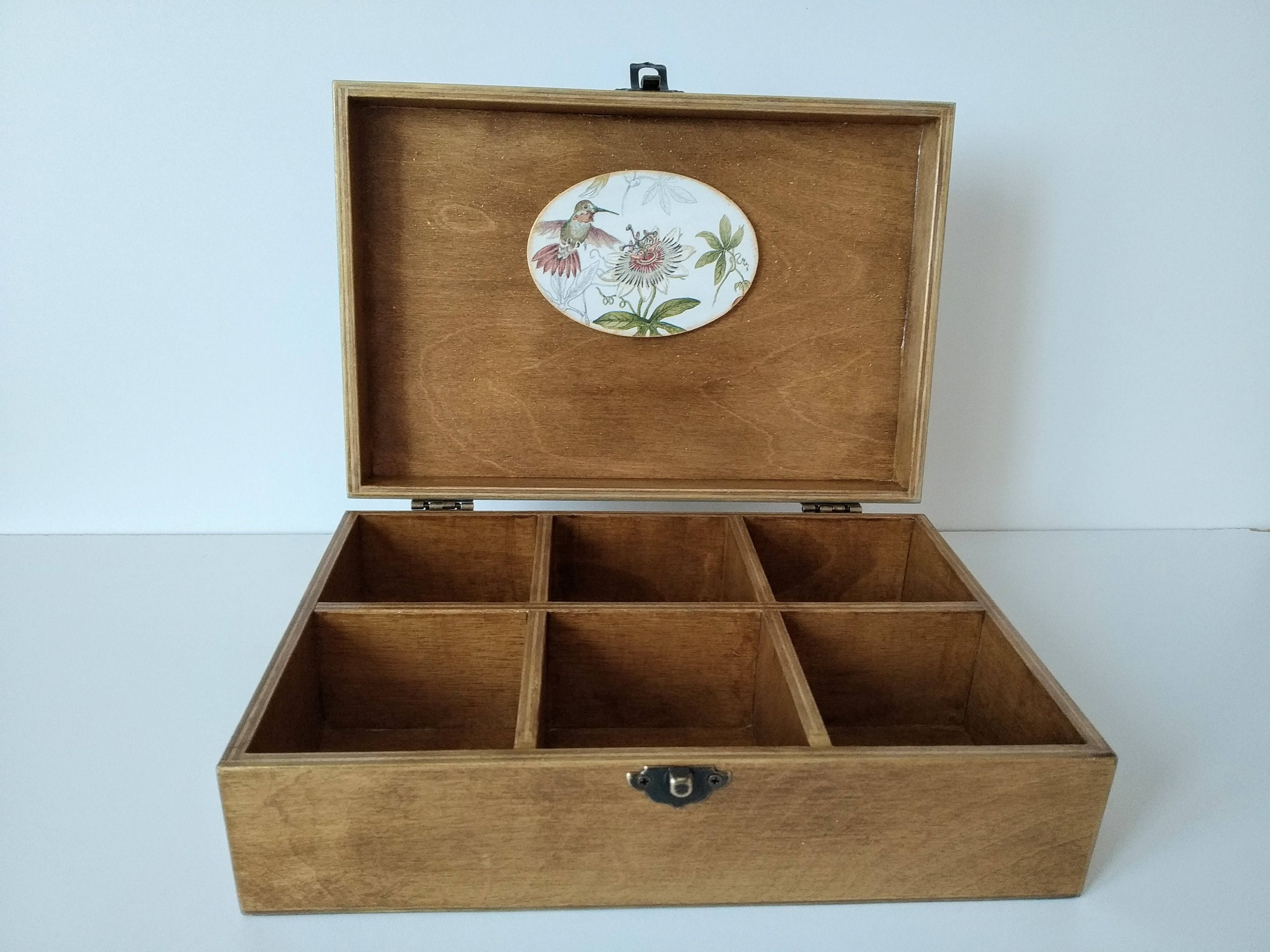 Wooden tea boxbox holder for teabig tea bag storage boxtea Etsy
