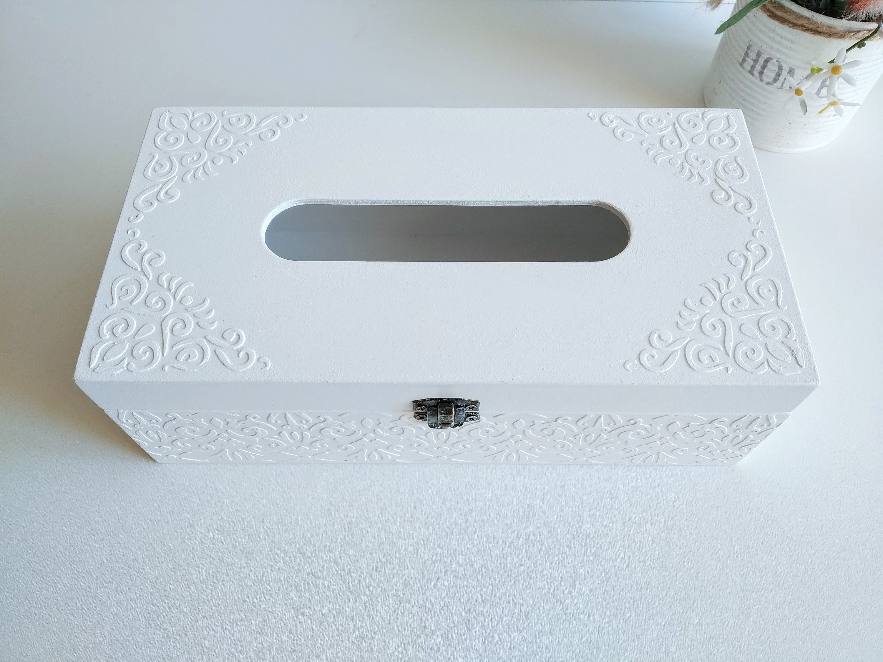 Boîte à mouchoirs design rectangulaire blanche essye wipy - Kdesign