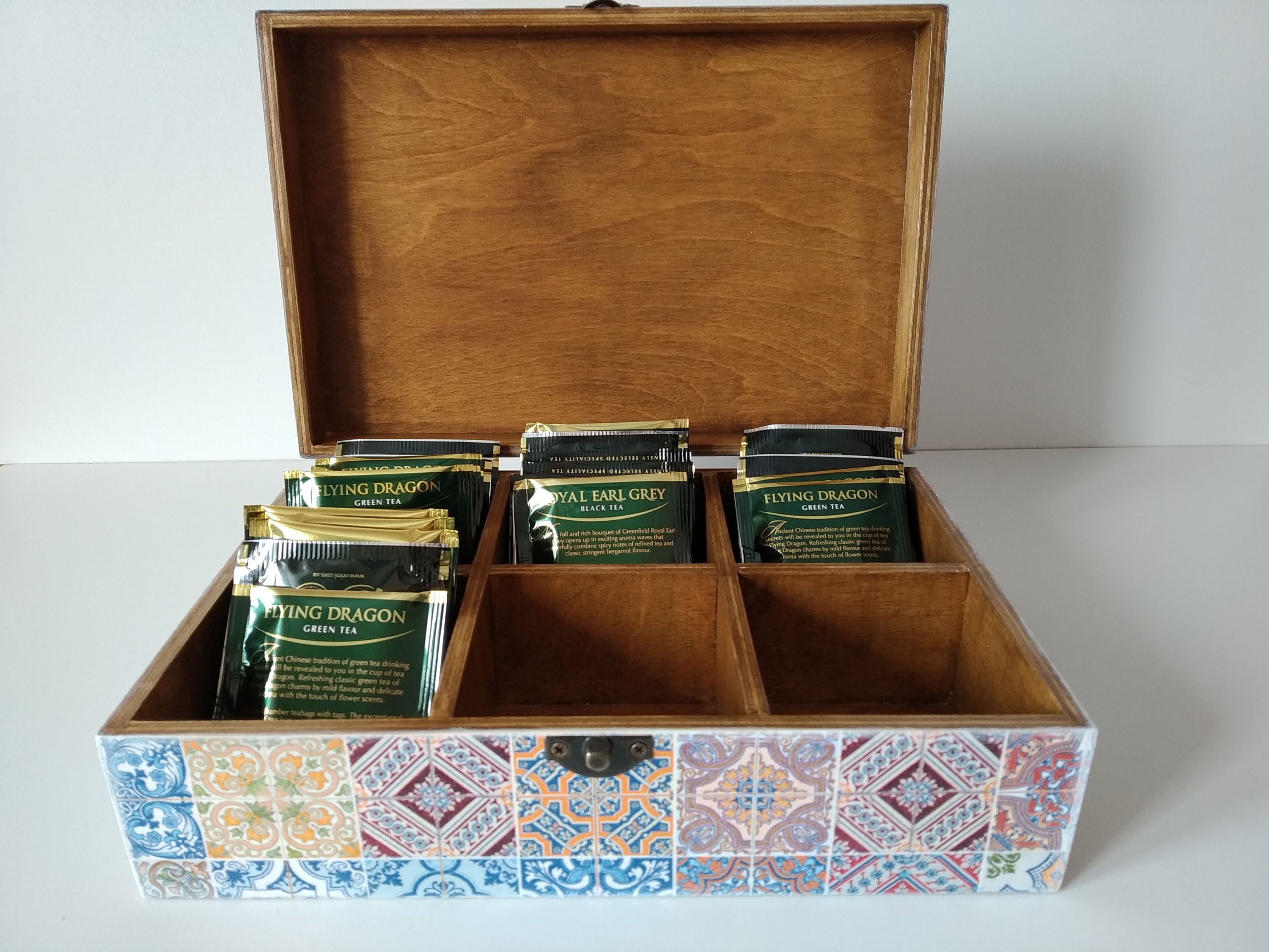 Wooden tea boxbox holder for teabig tea bag storage boxtea Etsy