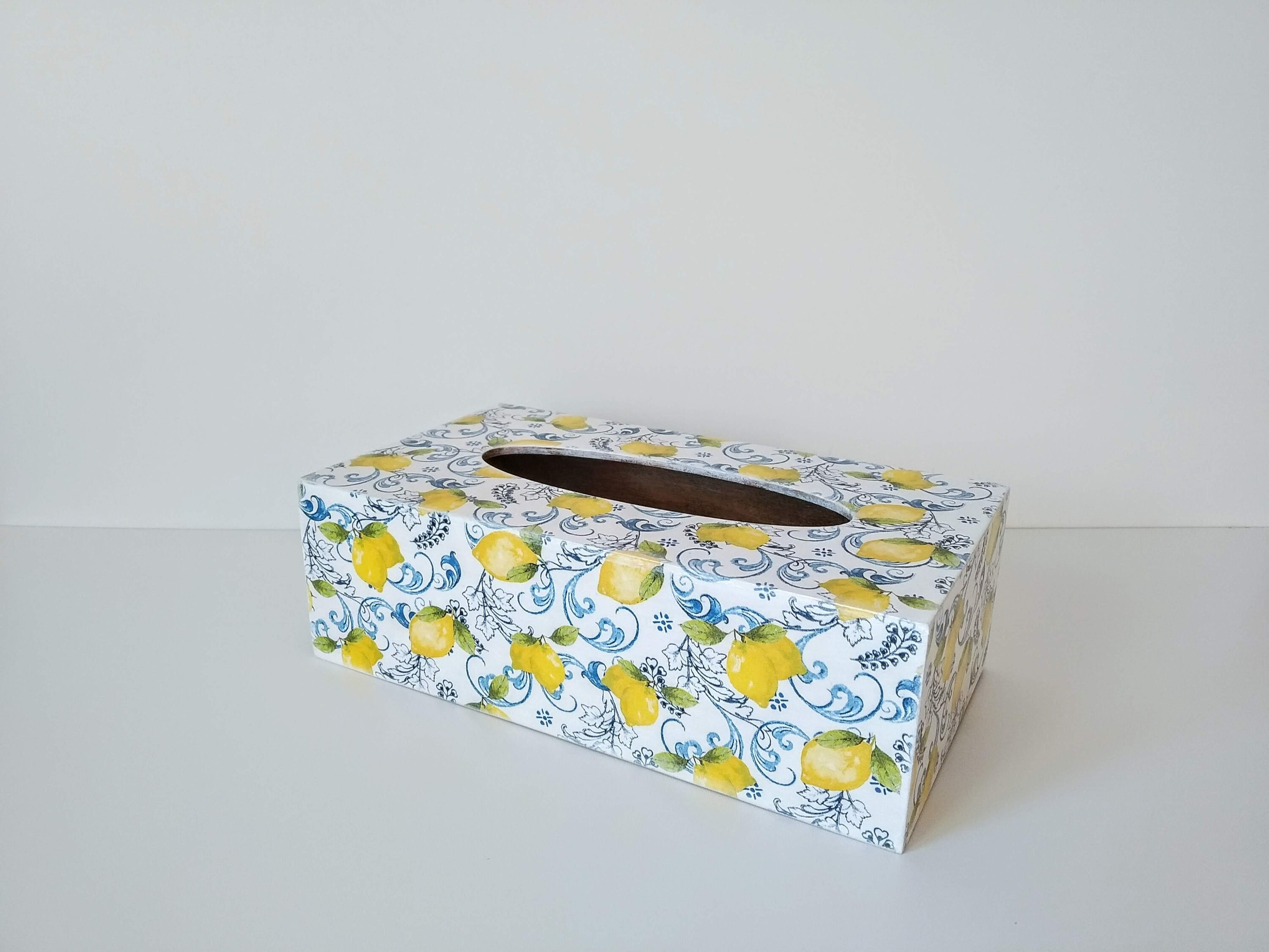 White tissue box holder rectangular for kitchenwooden tissue Etsy