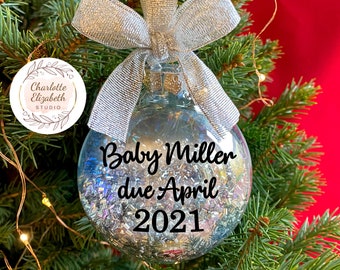 baby bump christmas ornament