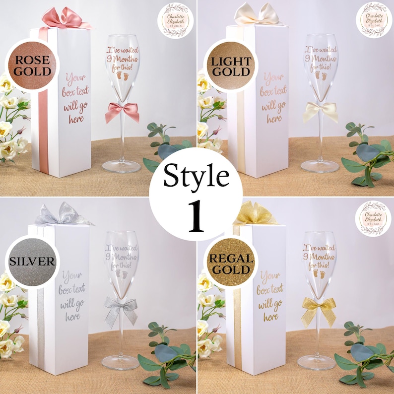 I've Waited 9 Months For This CHAMPAGNE / Prosecco Glass + Optional Gift Box, New Mummy Gift, Pregnancy Gift, Baby Shower, New Baby image 2