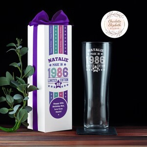 Personalised Engraved Any Age Pint Glass Tall Beer Glass - 18th 21st 30th 40th 50th Birthday Son Daughter Brother Sister Mum Friend Him Her