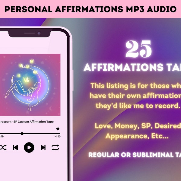 Personal Custom Affirmation MP3 Audio | 25 Affirmations In Your Words