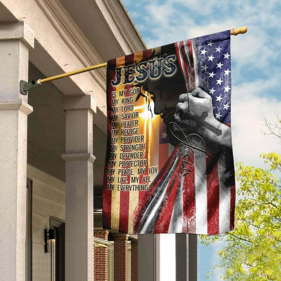 Jesus Christian Flag Christian Flag Jesus Is My God Flag Etsy