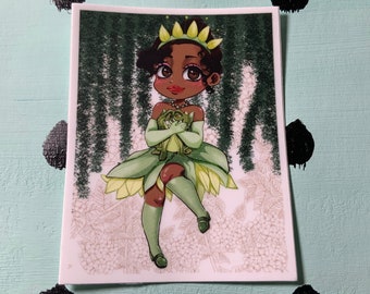 OOAK Sticker: Princess Tiana Chibi!