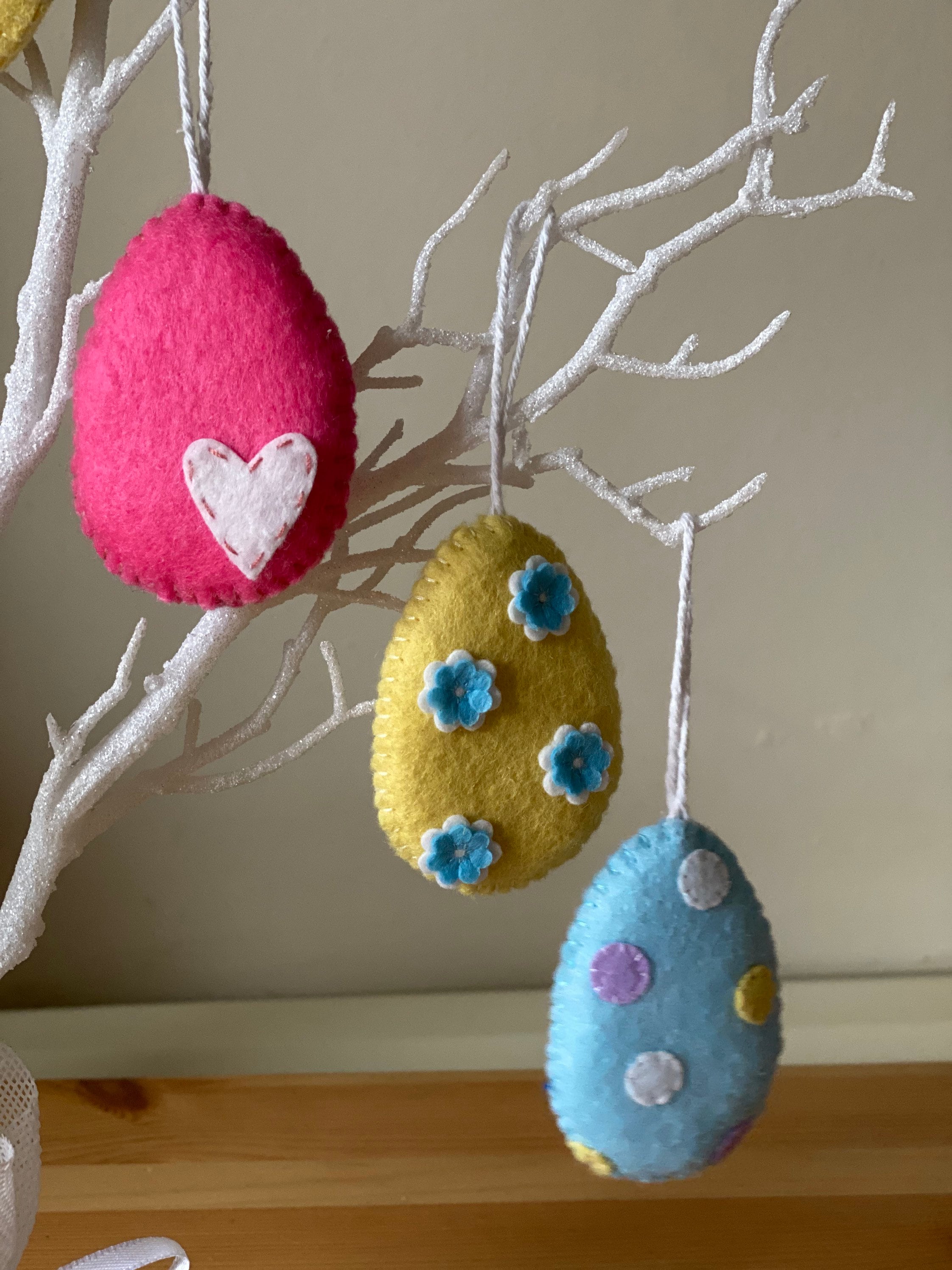 Handmade felt Easter egg decorations embellishments Etsy